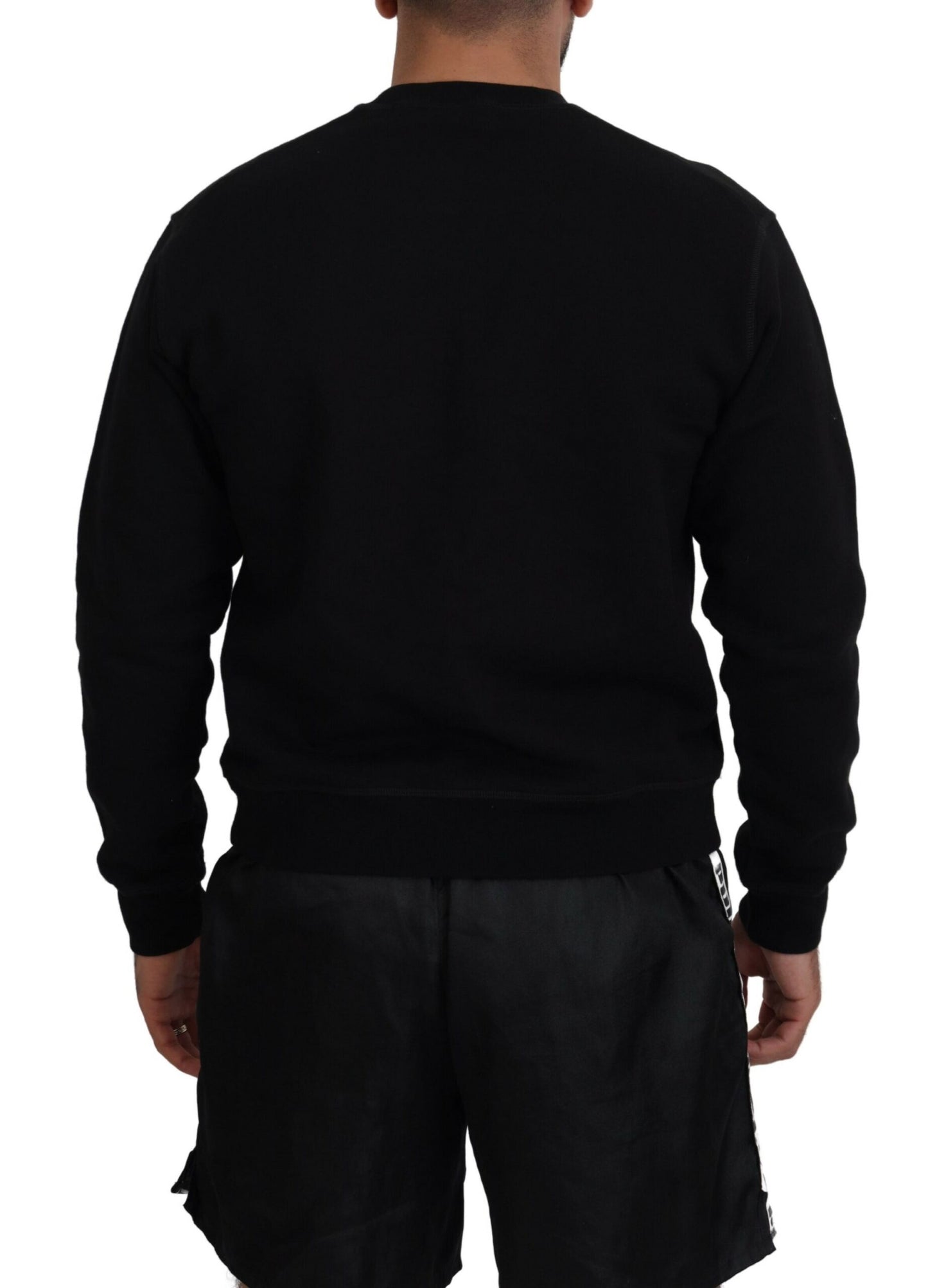Dsquared² Schwarzer bedruckter Pullover mit langen Ärmeln