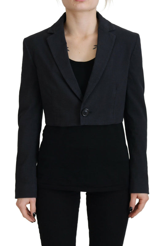 Dsquared² Schwarze Baumwoll-Blazerjacke mit Knopfleiste