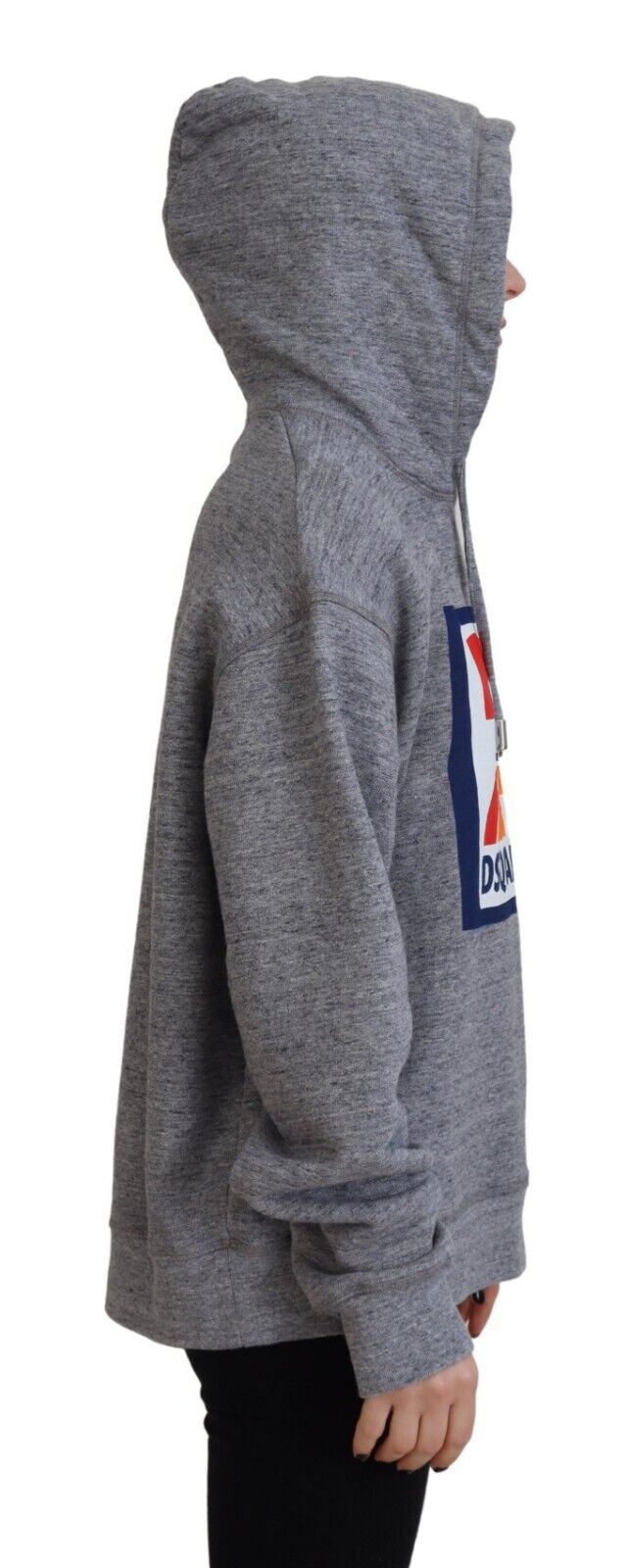 Dsquared² Grauer Logo Print Baumwoll-Kapuzenpullover Sweatshirt Pullover