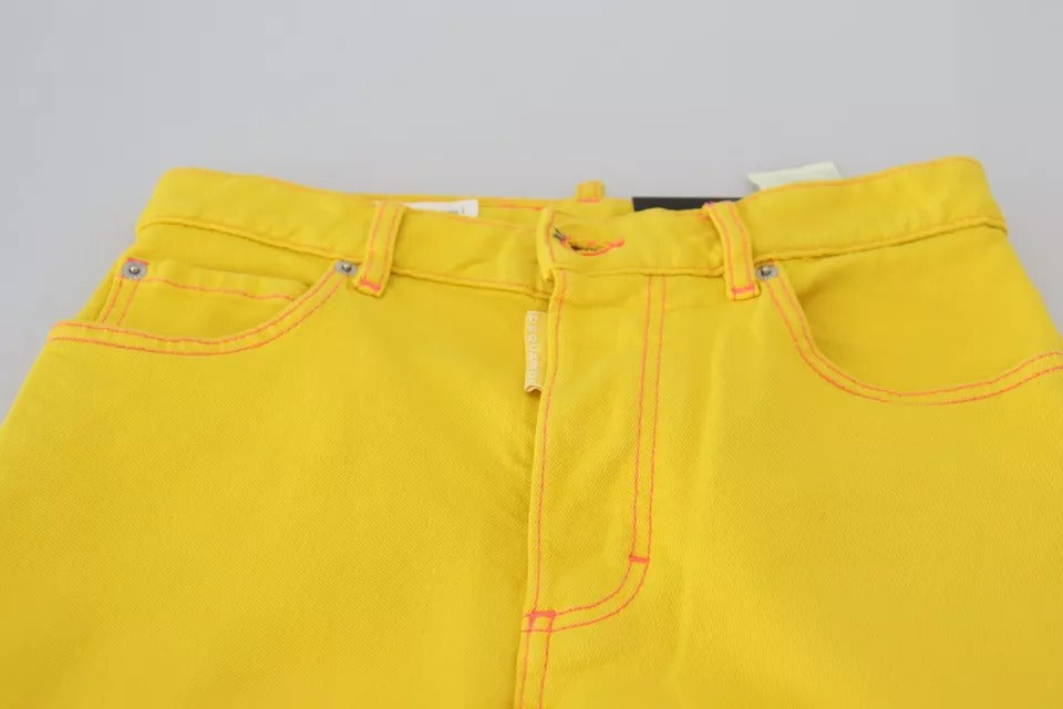 Dsquared² Gelbe High Waist Straight Denim Boston Jeans aus Baumwolle