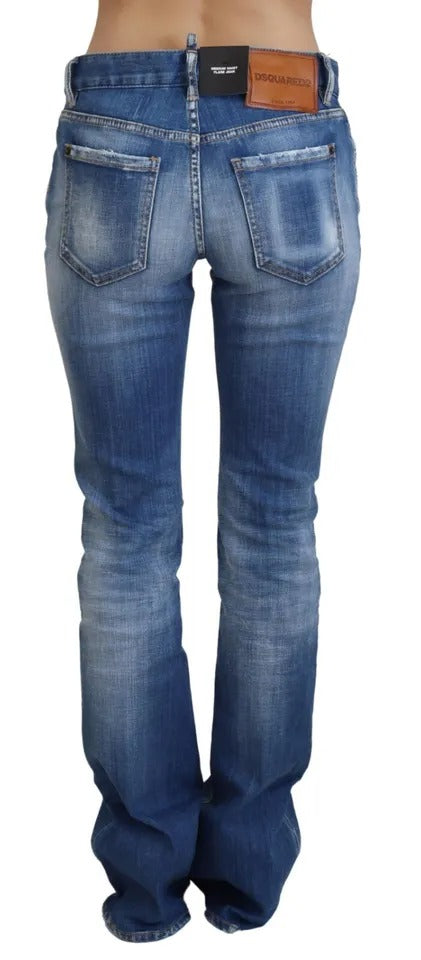 Dsquared² Blaue Denim-Jeans mit mittlerer Taille aus gewaschener Baumwolle