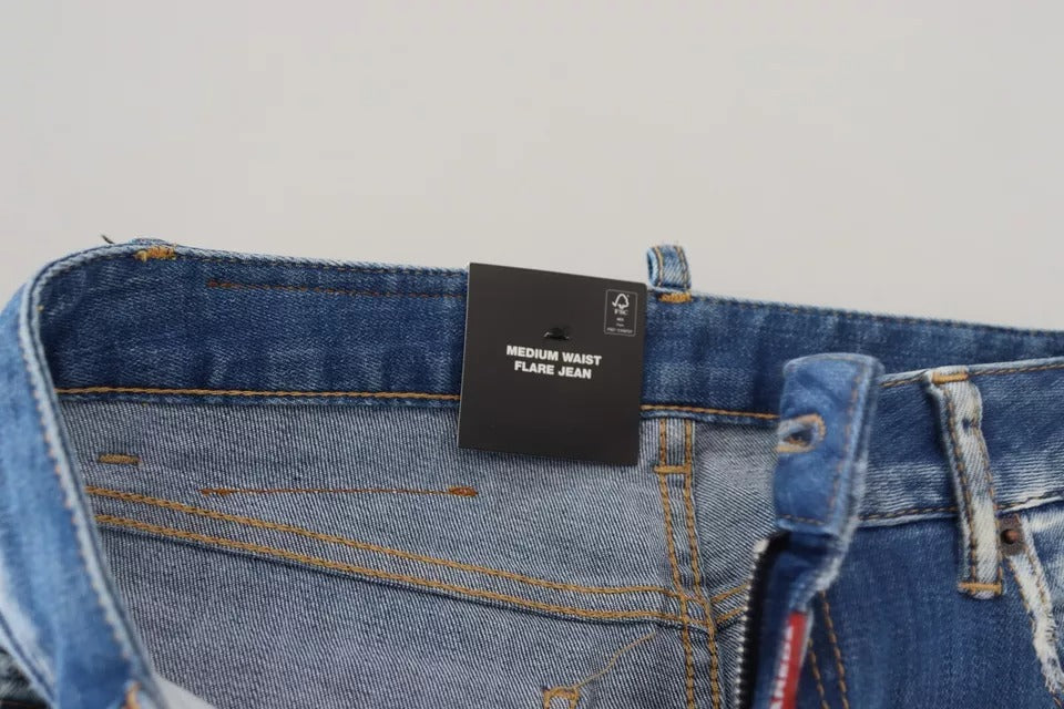 Dsquared² Blaue Denim-Jeans mit mittlerer Taille aus gewaschener Baumwolle