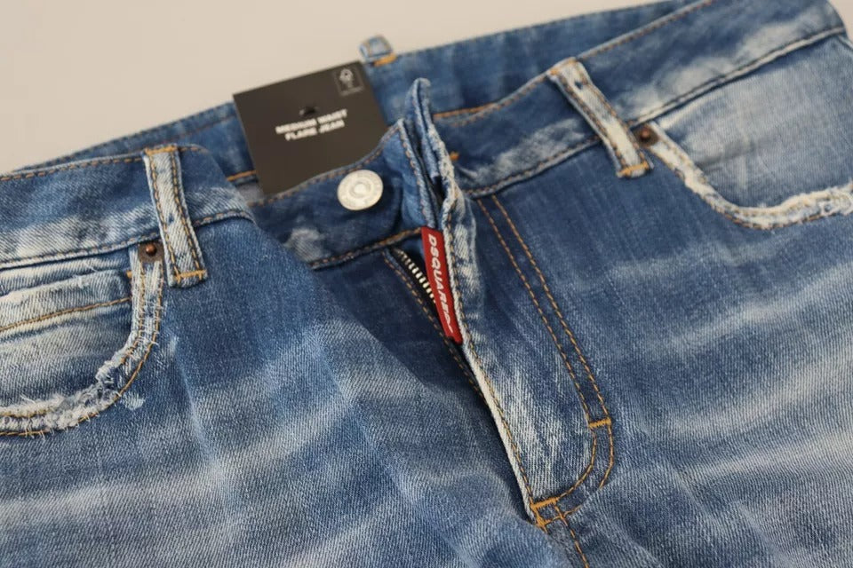 Dsquared² Blaue Denim-Jeans mit mittlerer Taille aus gewaschener Baumwolle