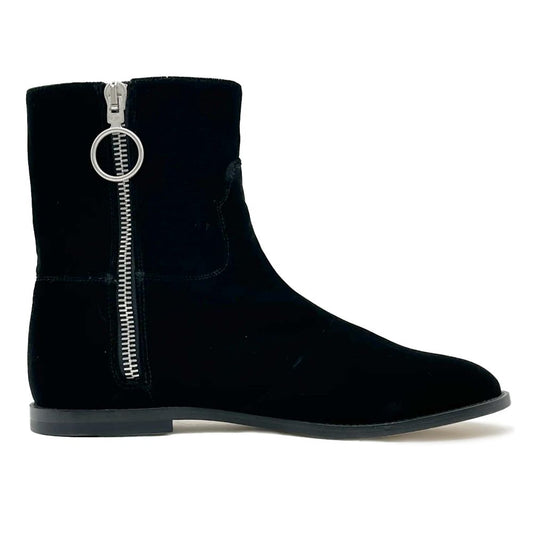Off-White Schwarze Kalbsleder Damenstiefelette