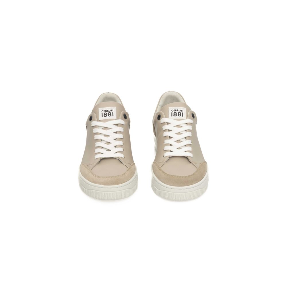Cerruti 1881 Beige Rindsleder Damen Sneaker