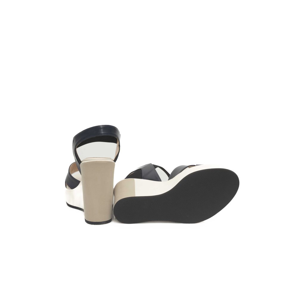 Cerruti 1881 Blaue Kalbsleder Damen Sandale