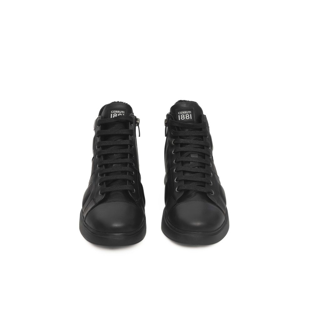 Cerruti 1881 Schwarzes Rindsleder Damen Sneaker