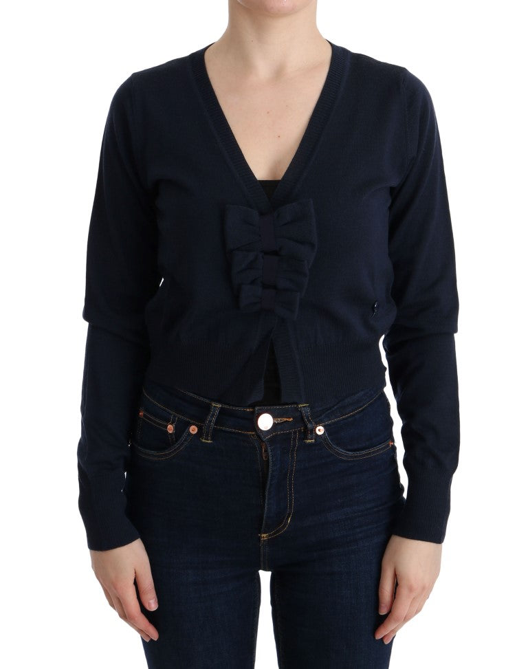 MARGHI LO' Blaue Wollbluse Pullover