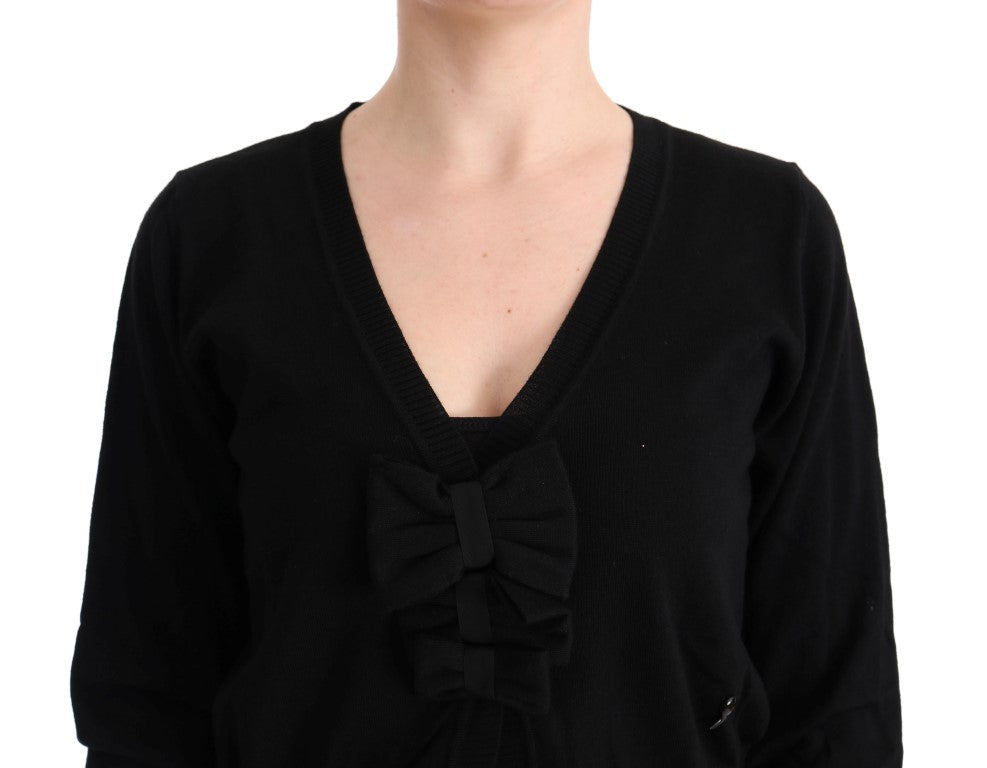 MARGHI LO' Schwarze Wollbluse Pullover