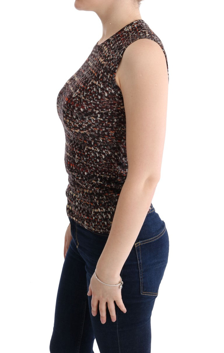 Dolce & Gabbana Mehrfarbig bedrucktes Strick-Top T-Shirt aus Wolle