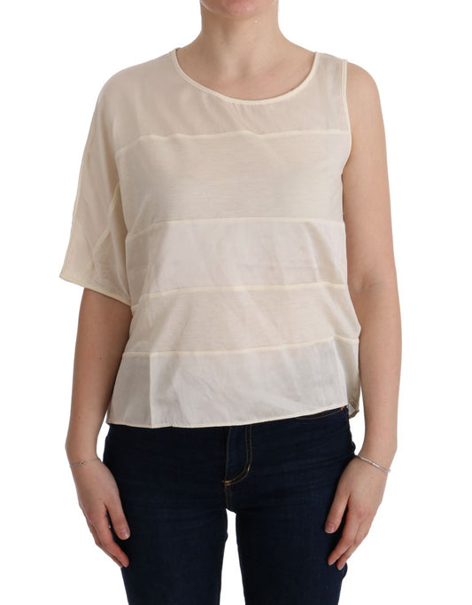 Costume National Beige Asymmetrisches Top Bluse