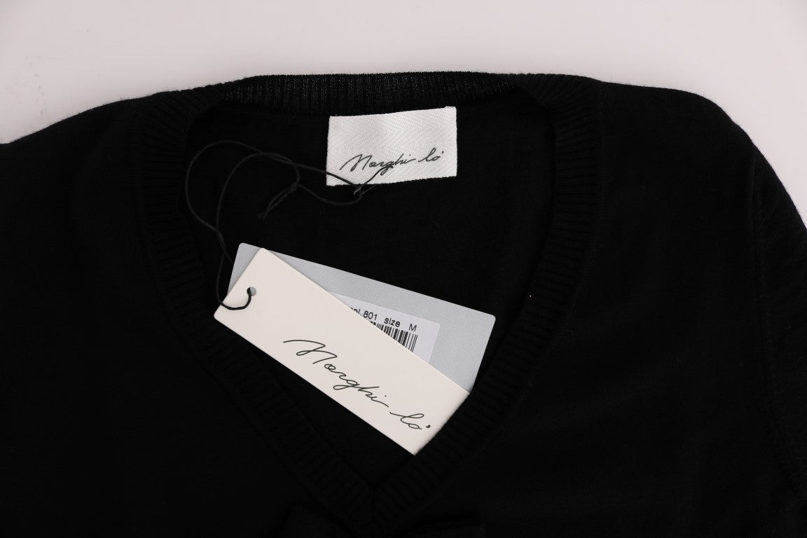 MARGHI LO' Langärmeliges Shiftkleid aus schwarzer Wolle