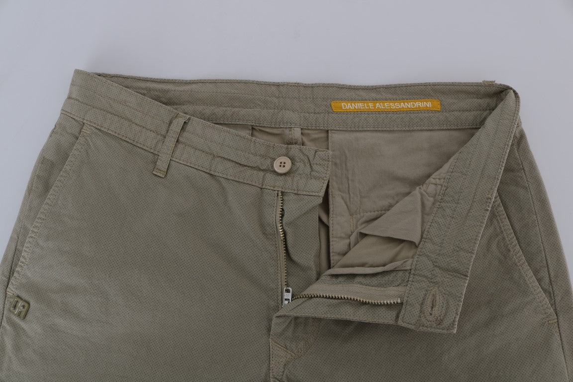Daniele Alessandrini Beige Baumwolle Stretch Slim Fit Chinos