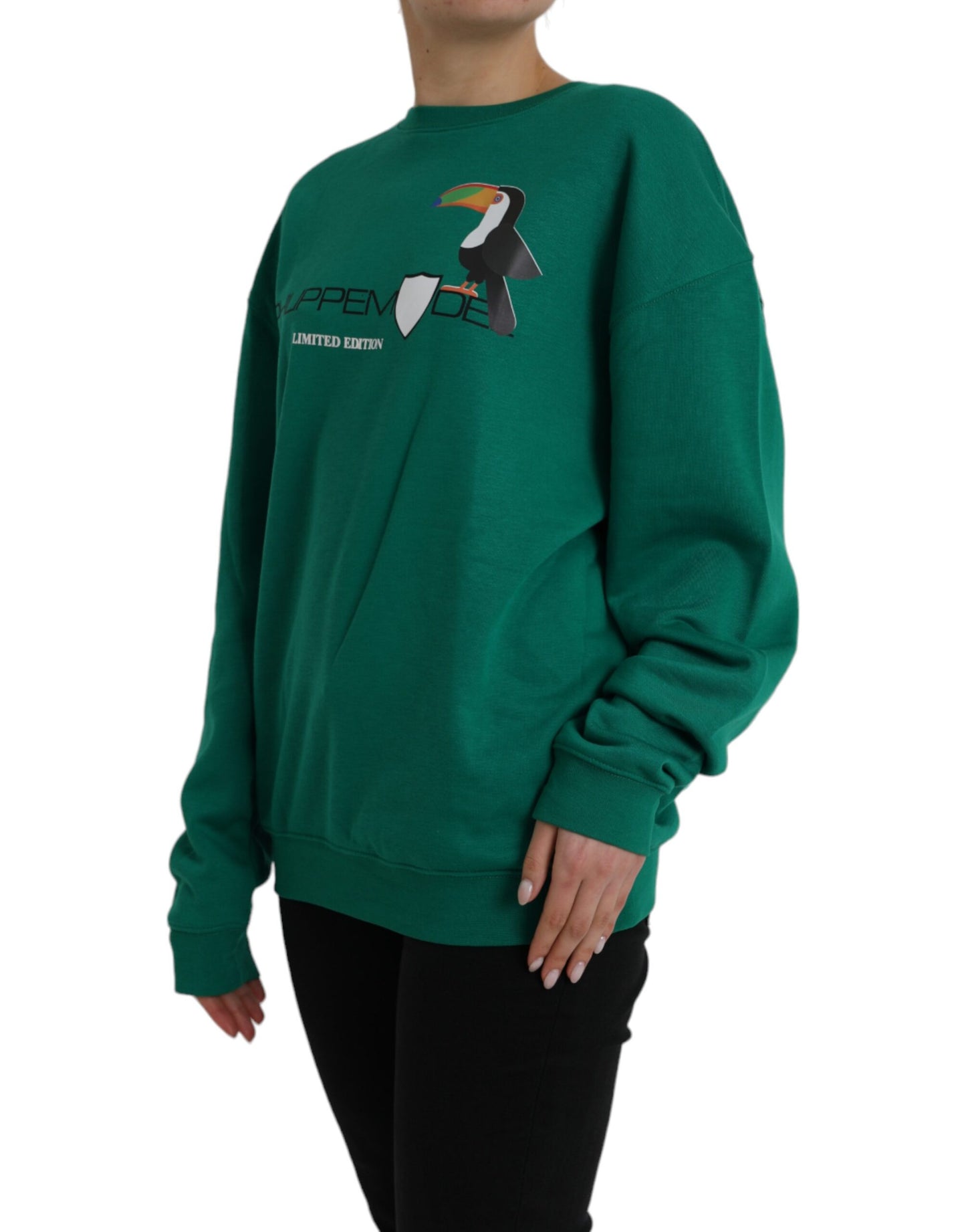 Philippe Model Grüner Baumwoll-Logo-Pullover mit langen Ärmeln