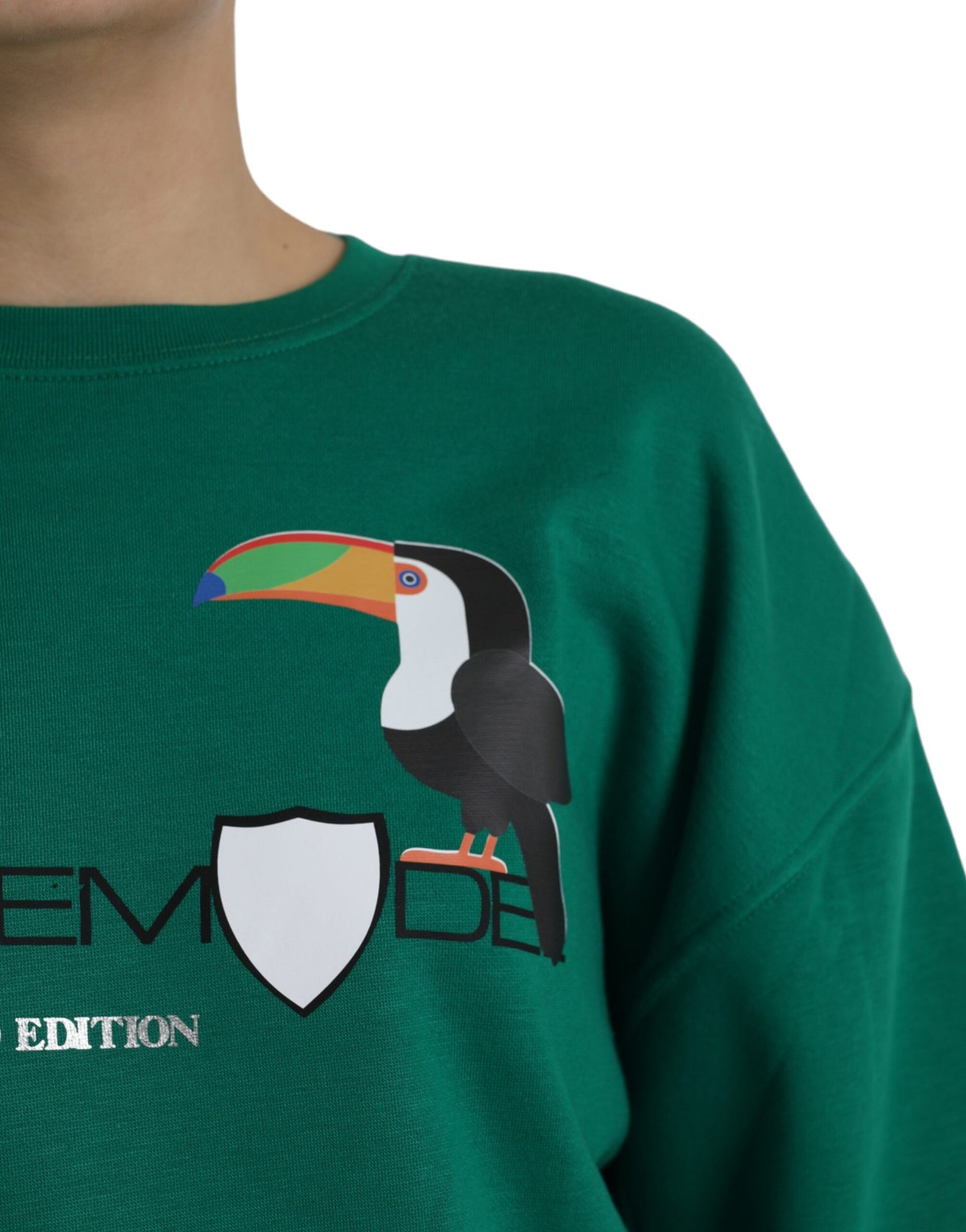 Philippe Model Grüner Baumwoll-Logo-Pullover mit langen Ärmeln