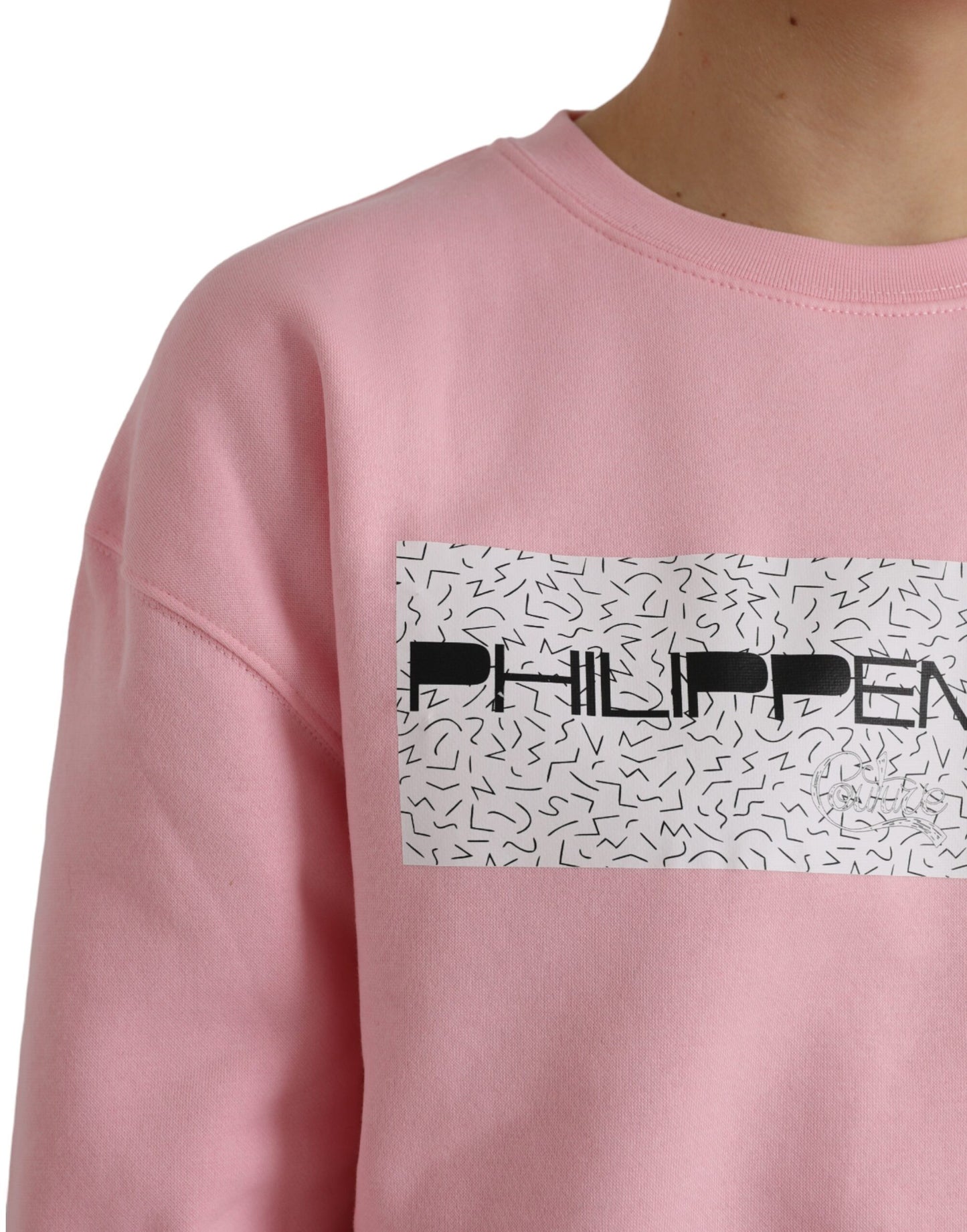 Philippe Model Rosa Baumwoll-Logo Pullover mit langen Ärmeln