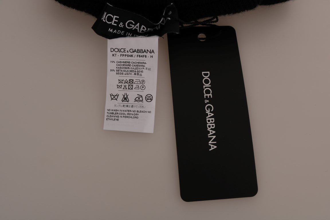 Dolce & Gabbana Schwarze Kaschmir-Seiden-Stretchstrumpfhose Strümpfe
