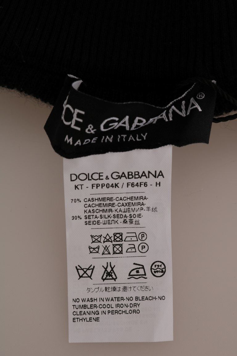 Dolce & Gabbana Schwarze Kaschmir-Seiden-Stretchstrumpfhose Strümpfe