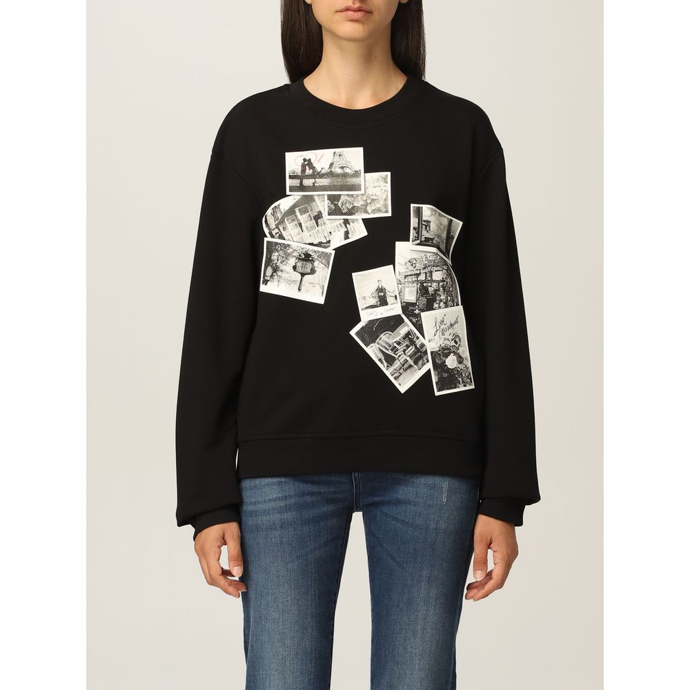 Love Moschino Schwarzer Baumwollpullover für Frauen
