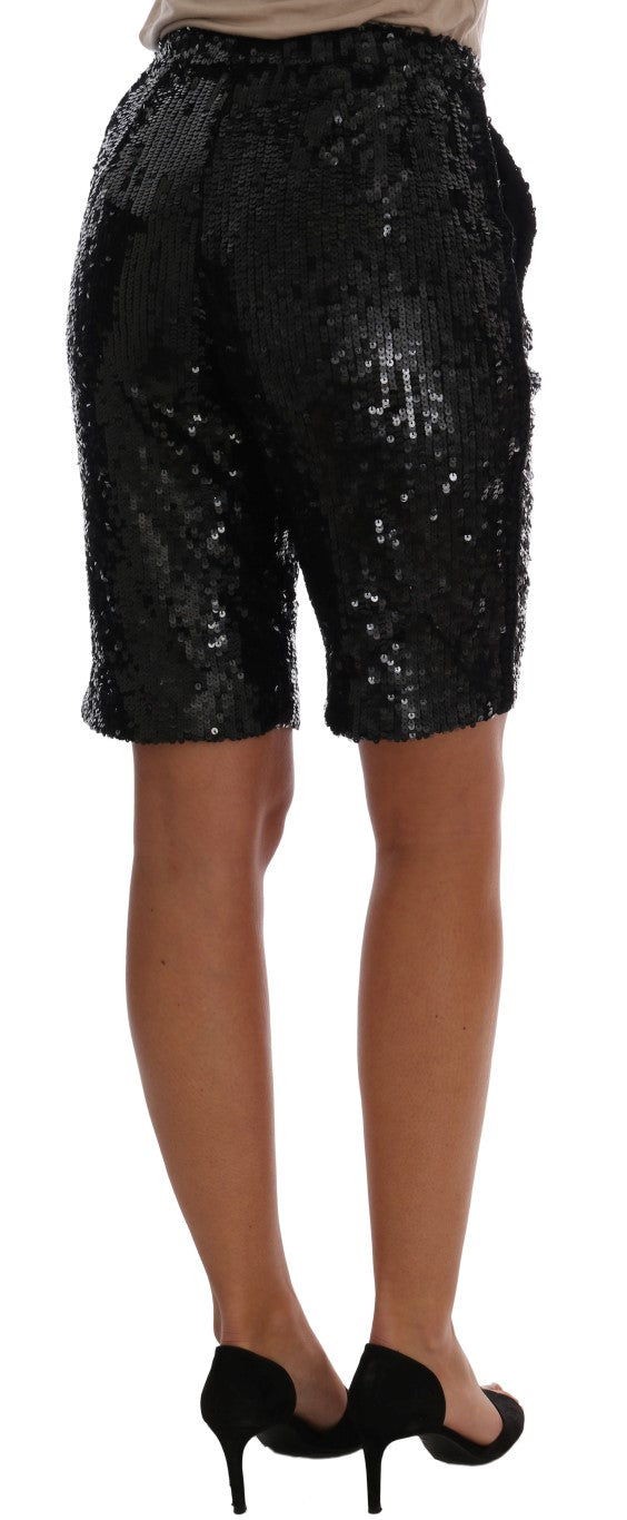 Dolce & Gabbana Schwarze paillettenbesetzte Fashion Shorts
