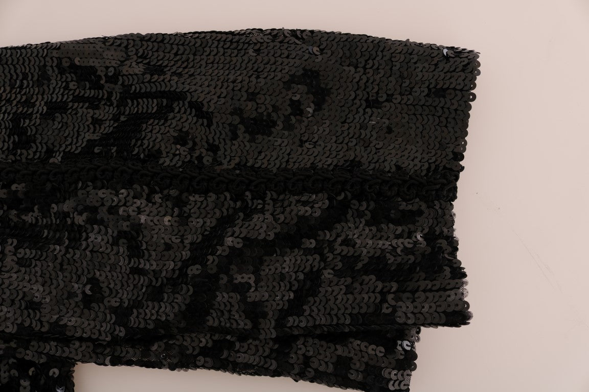 Dolce & Gabbana Schwarze paillettenbesetzte Fashion Shorts