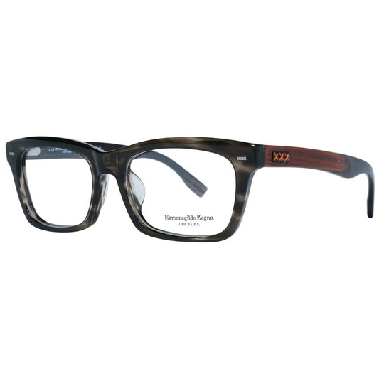 Ermenegildo Zegna Grau-Brille aus Acetat, Holz & Horn (Rahmen)
