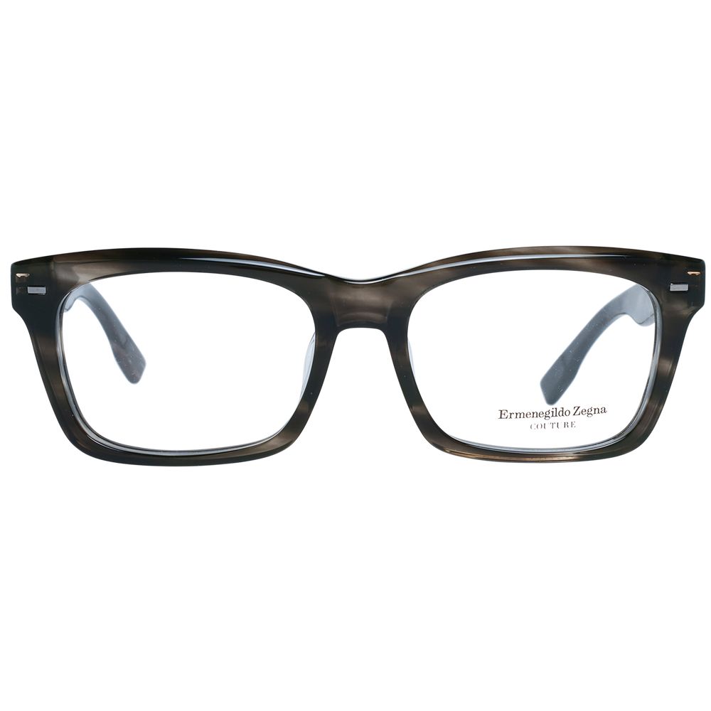 Ermenegildo Zegna Grau-Brille aus Acetat, Holz & Horn (Rahmen)