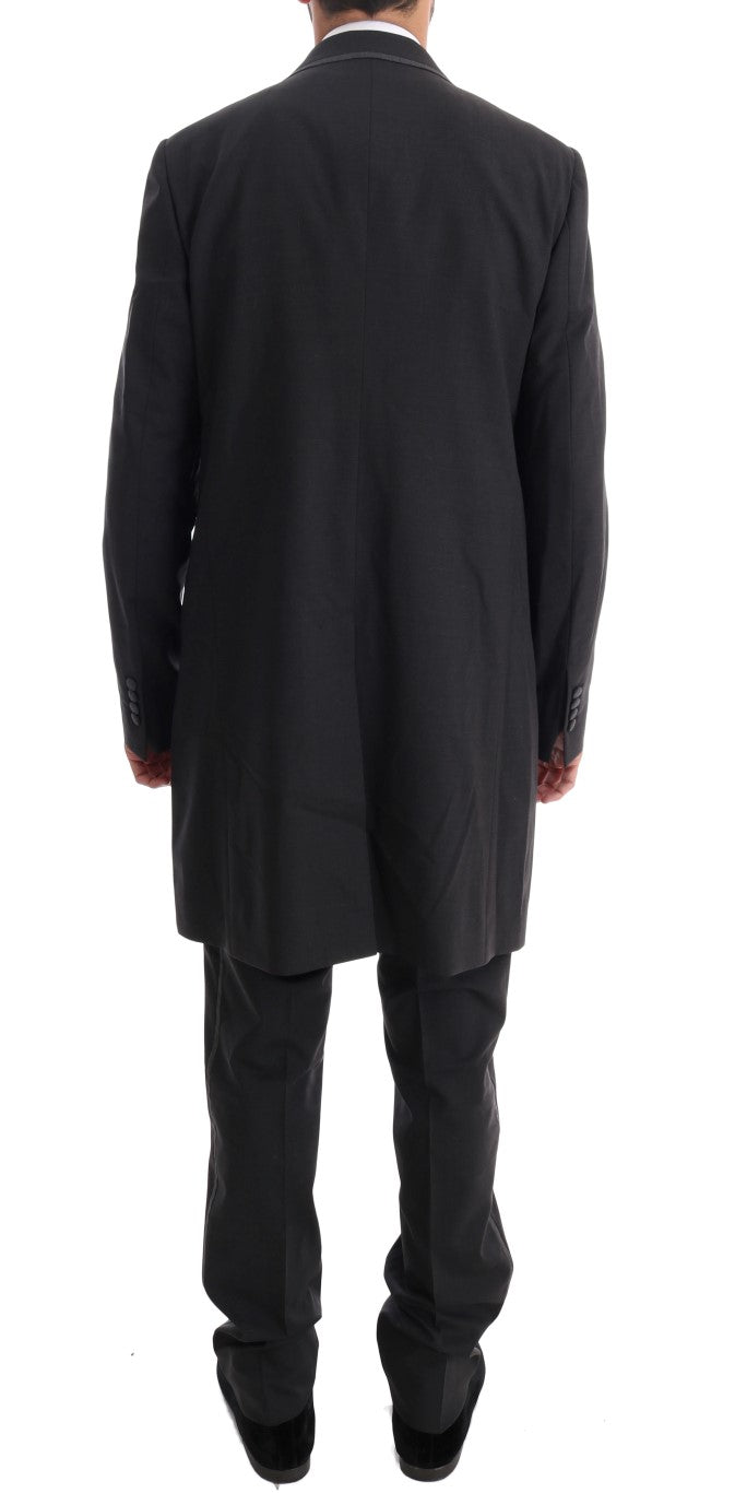 Dolce & Gabbana Grauer Woll-Stretch-3-Stück-Anzug mit zwei Knöpfen