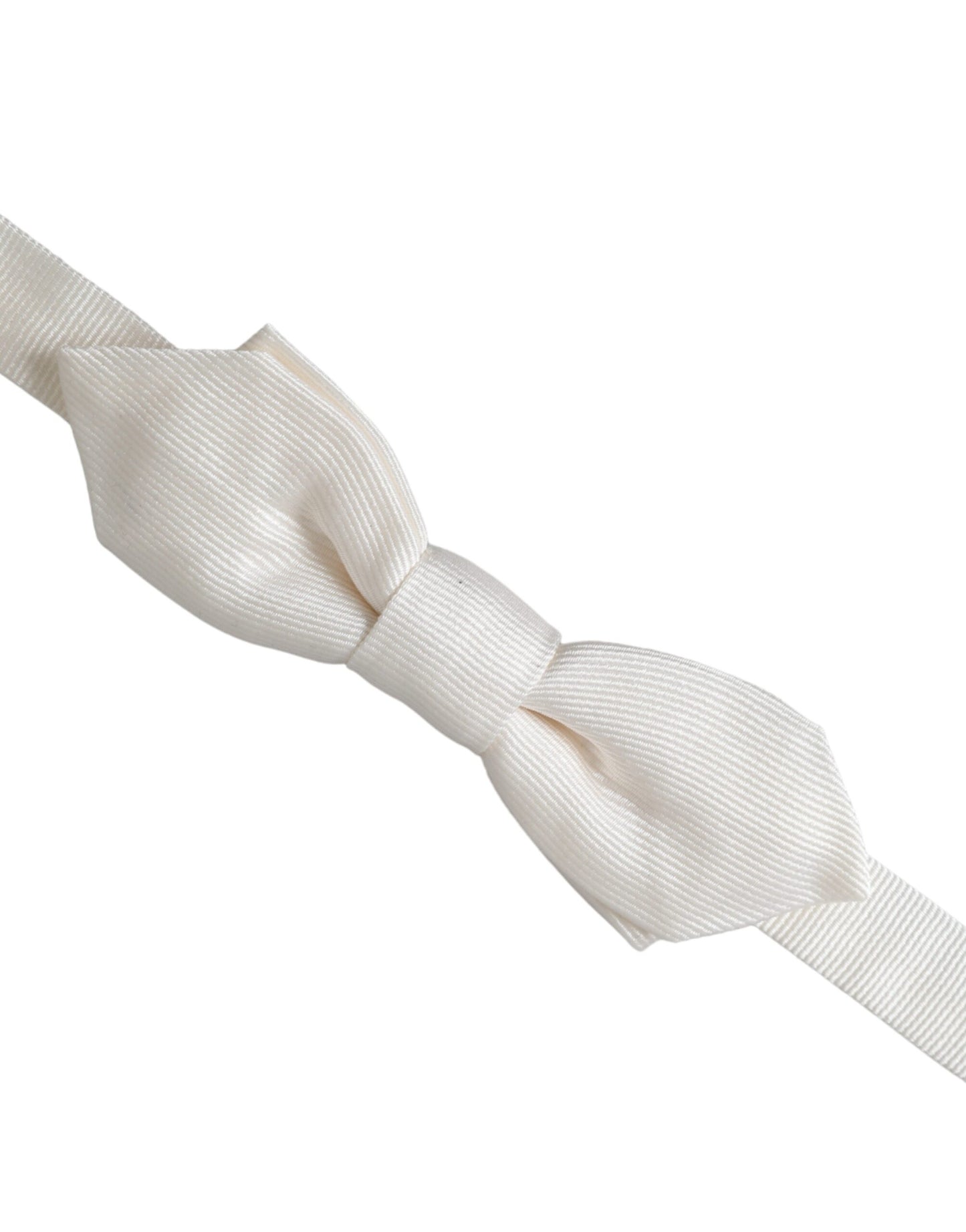 Dolce & Gabbana Weiße Seide Verstellbare Hals Männer Papillon Fliege