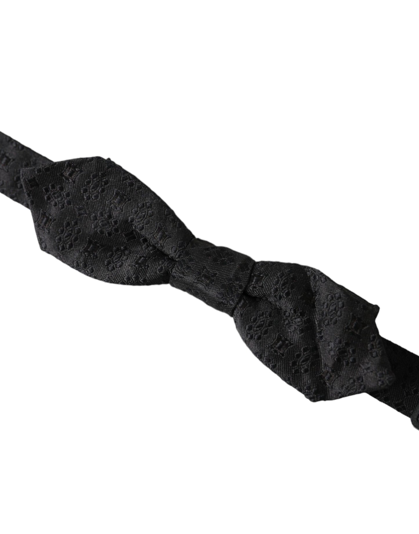 Dolce & Gabbana Schwarze Seidenfantasie Einstellbare Hals Männer Fliege