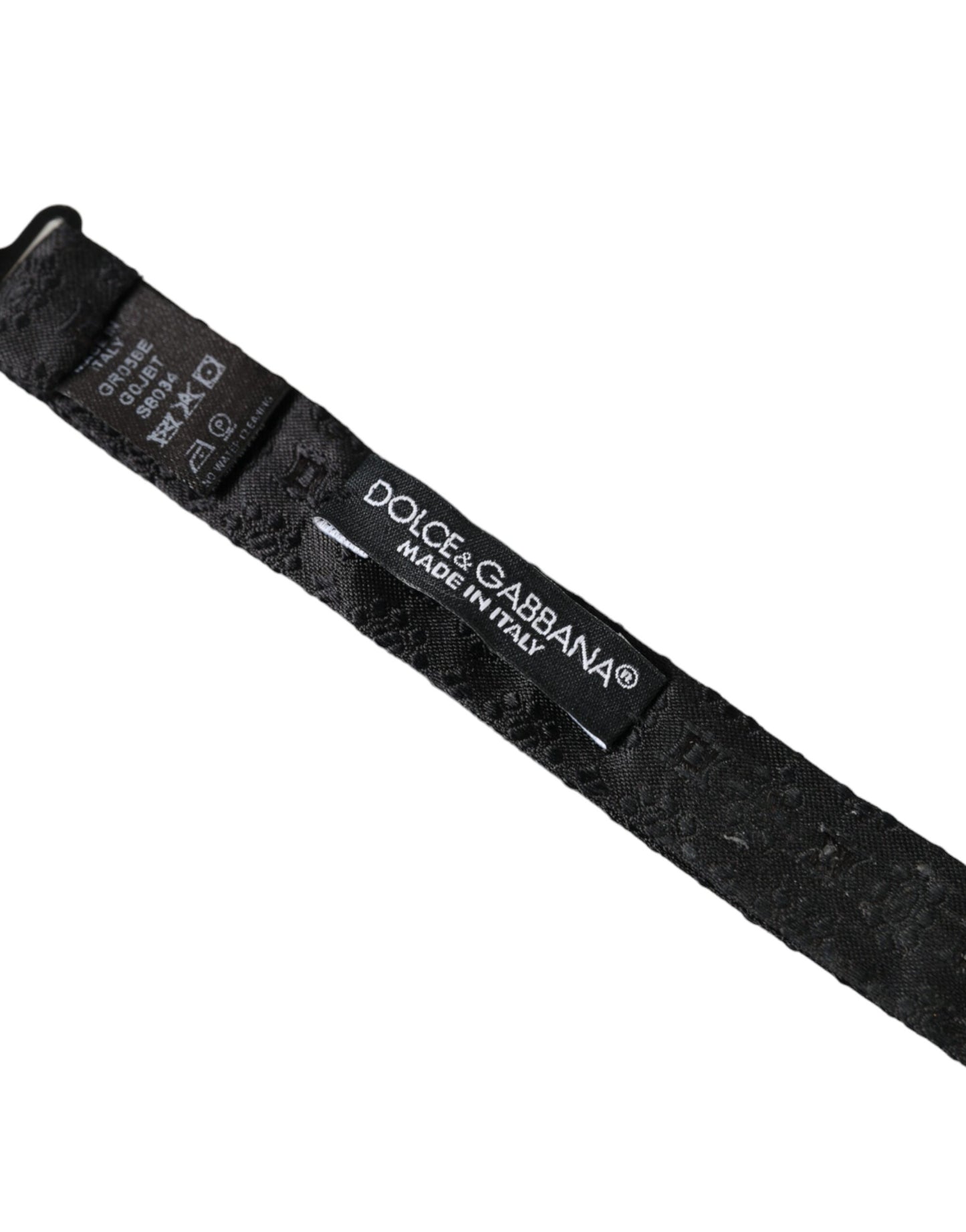 Dolce & Gabbana Schwarze Seidenfantasie Einstellbare Hals Männer Fliege