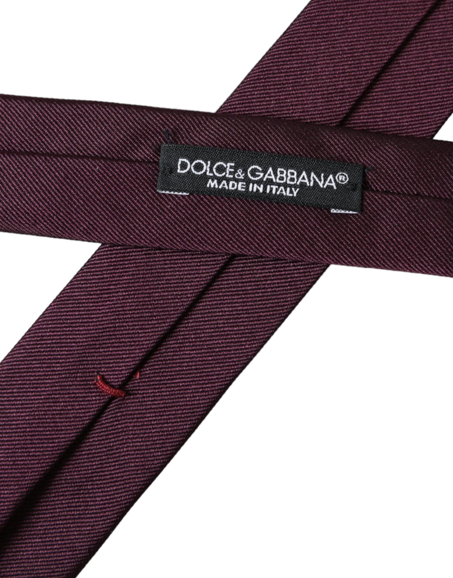 Dolce & Gabbana Bordeaux Solide 100% Seide Verstellbare Herrenkrawatte