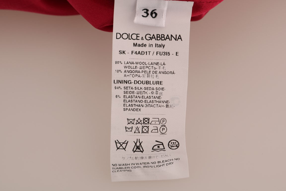 Dolce & Gabbana Knielanger A-Linien-Rock aus rosa Wolle