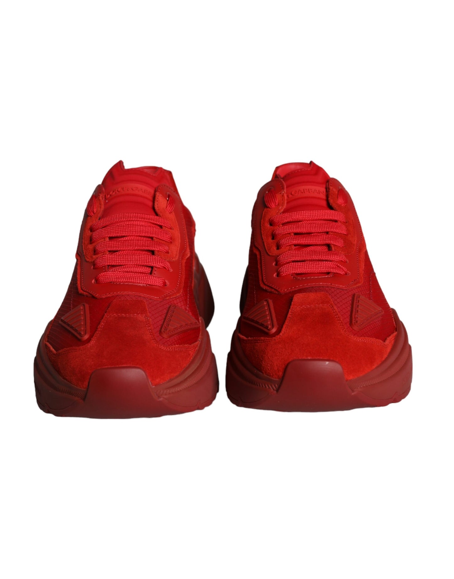 Dolce & Gabbana Rote Leder Daymaster Low Top Sneakers Schuhe