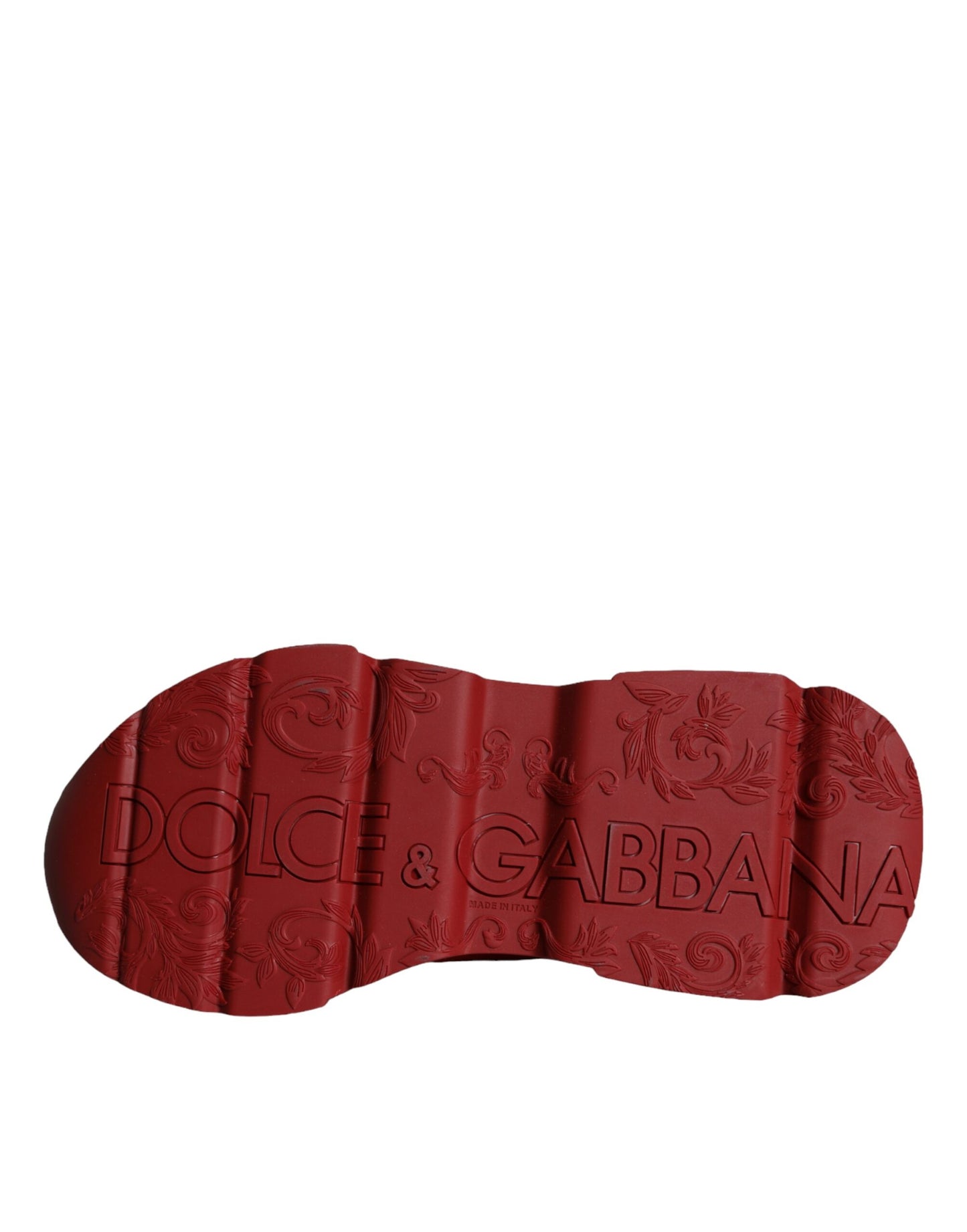 Dolce & Gabbana Rote Leder Daymaster Low Top Sneakers Schuhe