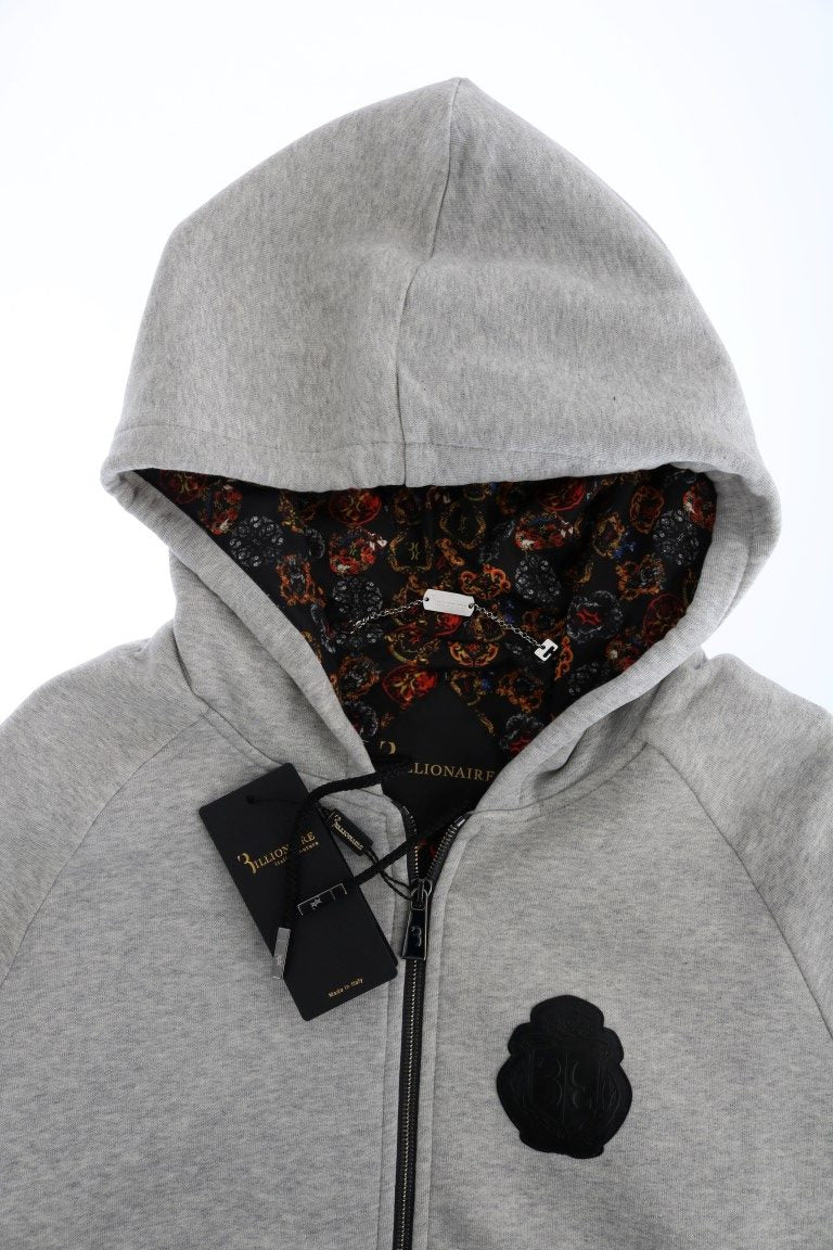 Billionaire Italian Couture Grauer Baumwoll-Kapuzenpullover