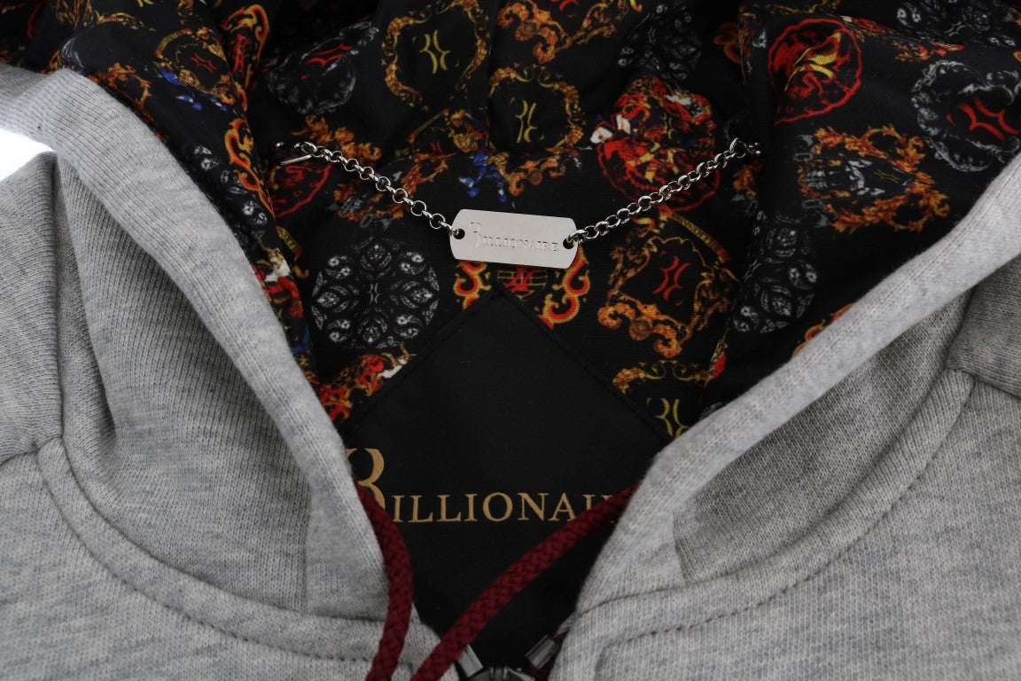 Billionaire Italian Couture Grauer Baumwoll-Kapuzenpullover