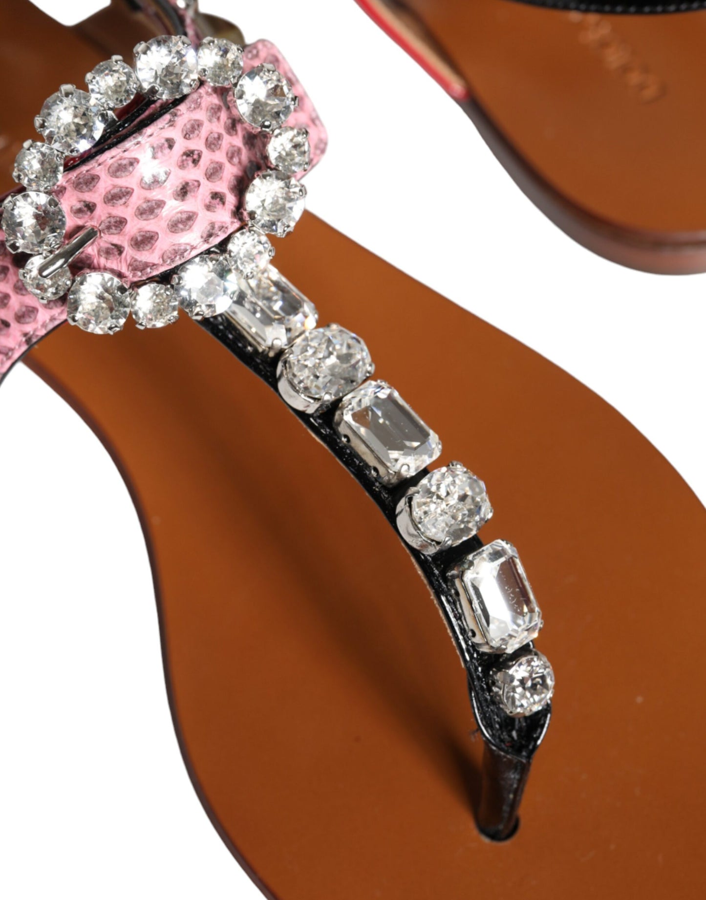 Dolce & Gabbana Multicolor Kristall Sandalen Flip Flops Schuhe