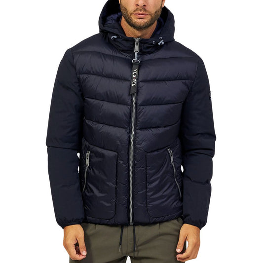 Yes Zee Blaue Nylon Herren Jacke