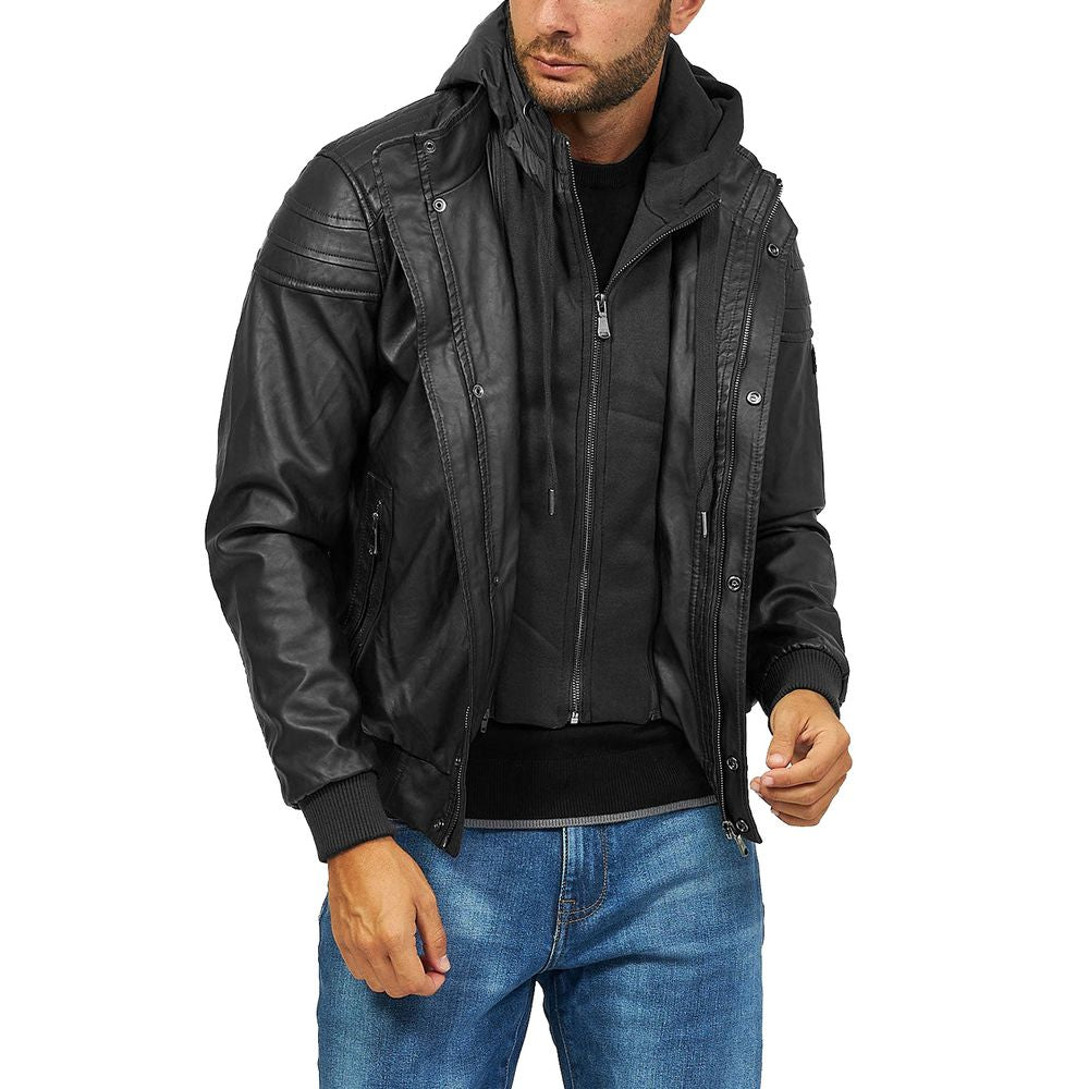 Yes Zee Schwarze Polyethylen Herrenjacke