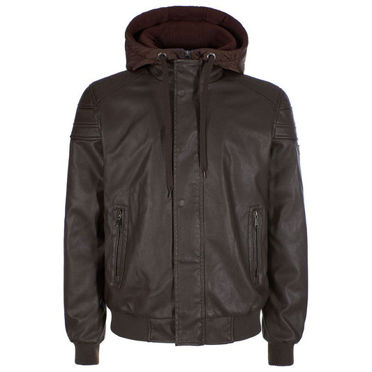 Yes Zee Braune Polyethylen Herrenjacke