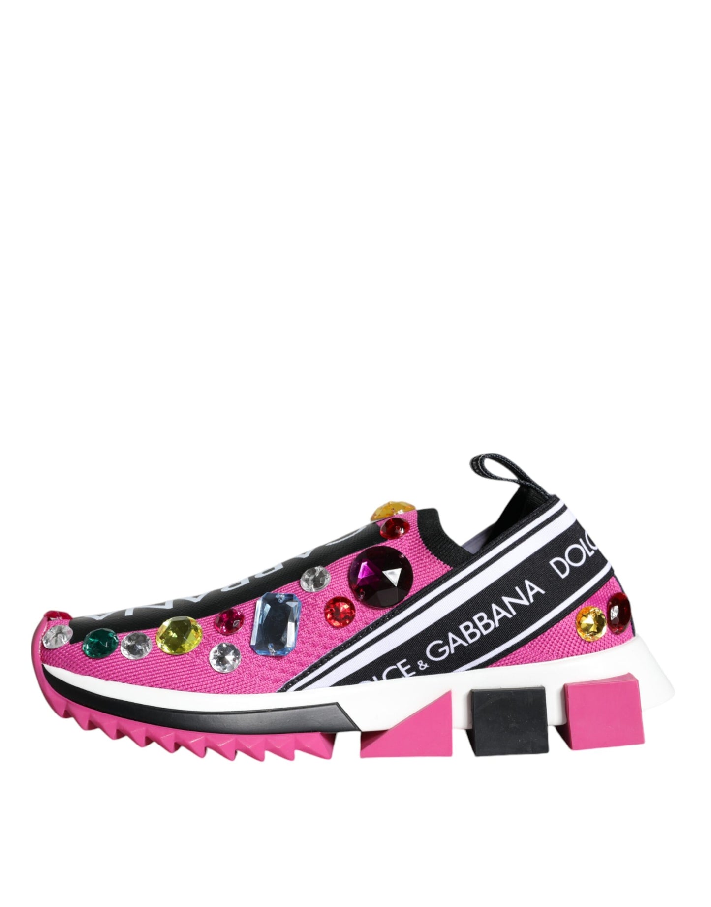 Dolce & Gabbana Rosa Sorrento Kristalle Low Top Turnschuhe Schuhe