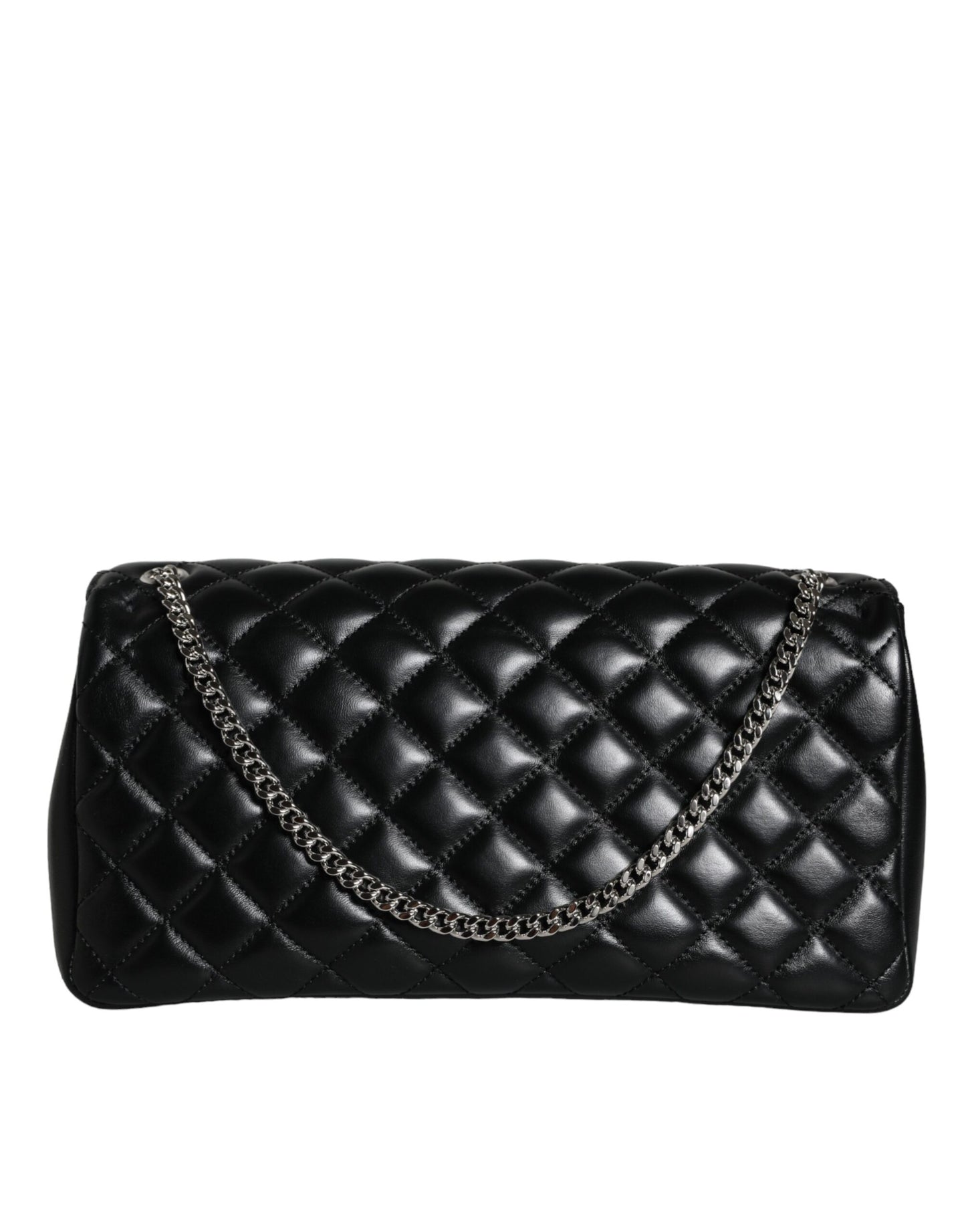 Versace Schwarze gesteppte Lammleder Crossbody Umhängetasche