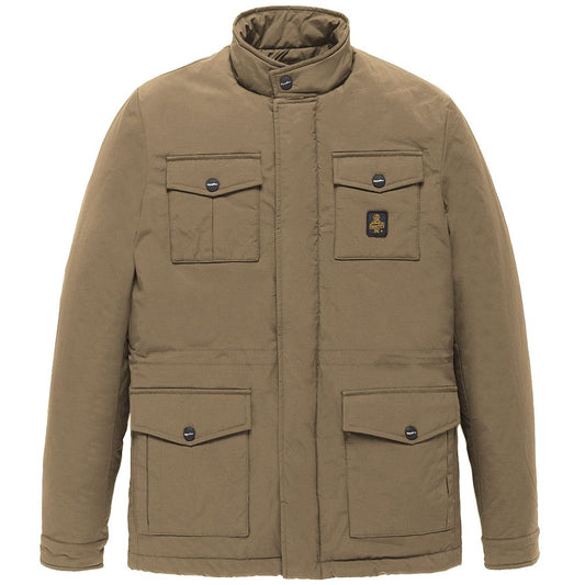 Refrigiwear Braune Nylon Herrenjacke mit vier Taschen
