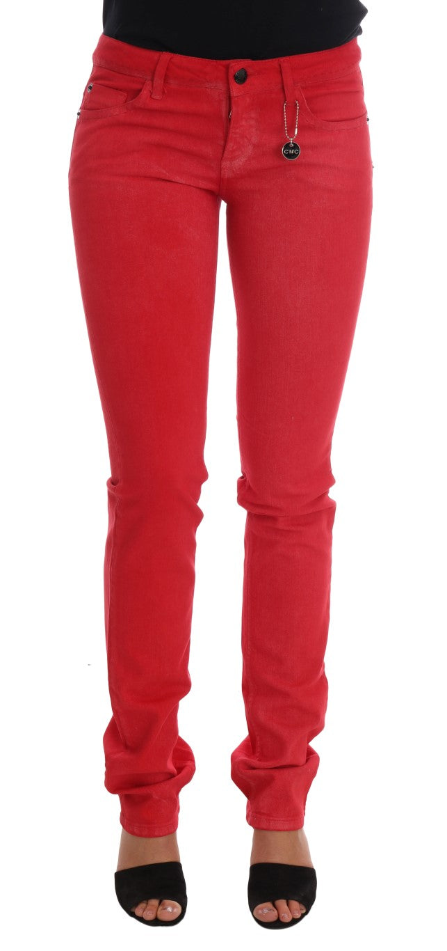 Costume National Rote Cotton Stretch Slim Jeans