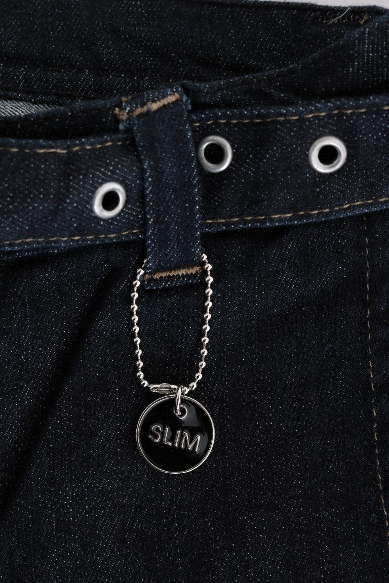 Costume National Blaue Cotton Stretch Slim Fit Jeans