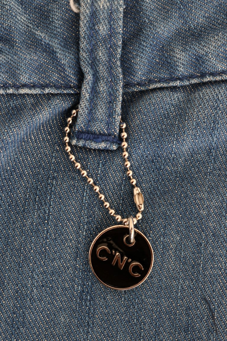 Costume National Blaue Waschung Baumwolle Slim Denim Jeans