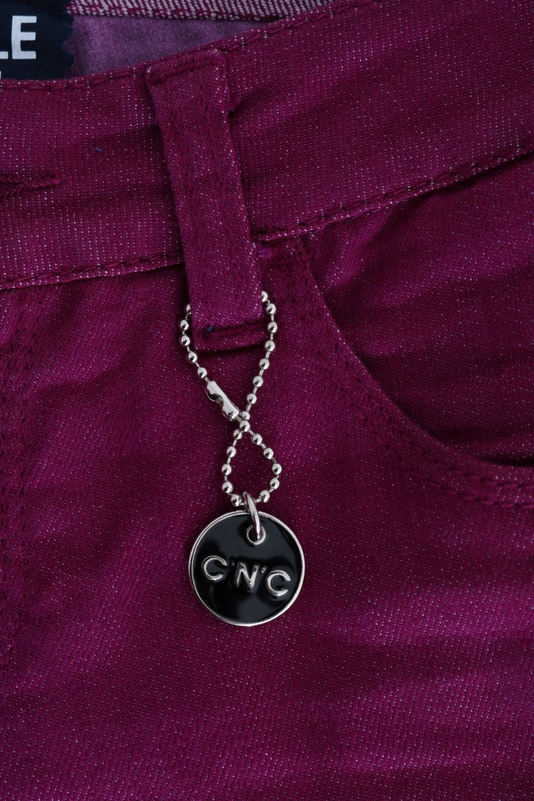 Costume National Lila Baumwolle Stretch Slim Denim Jeans