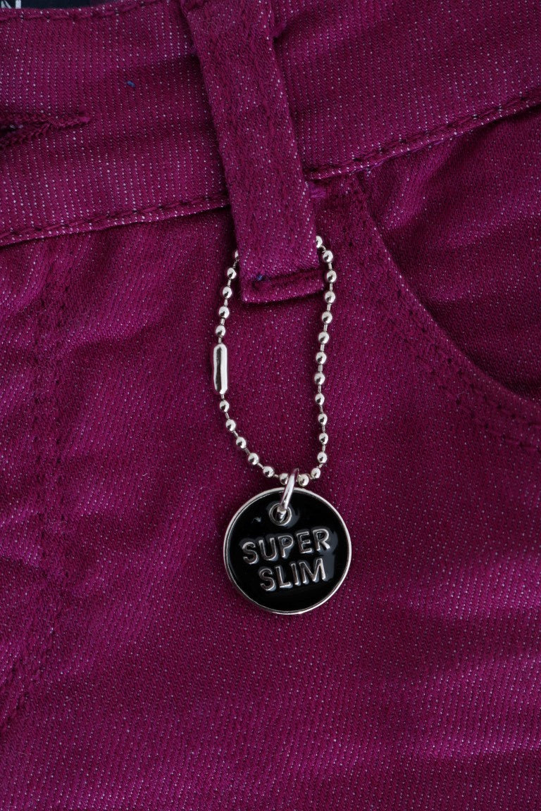 Costume National Lila Baumwolle Stretch Slim Denim Jeans