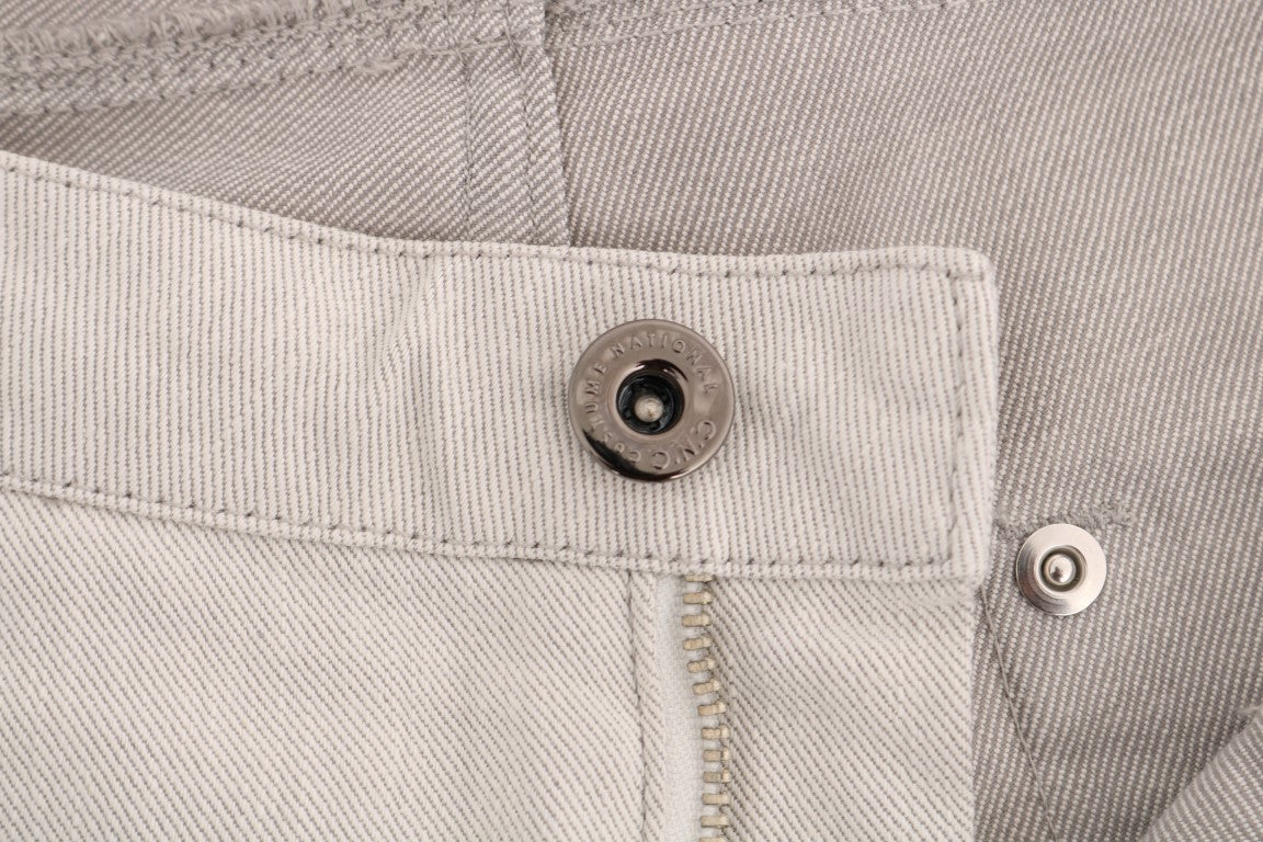 Costume National Weiße schmale Stretch-Jeans aus Baumwolle